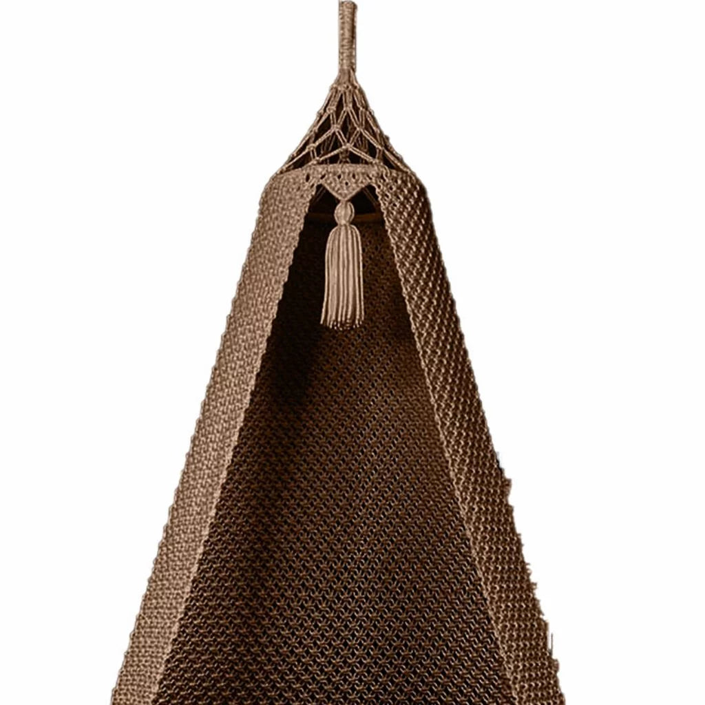 Earthy Elegance: Brown Macrame Swing Chair for Timeless Charm