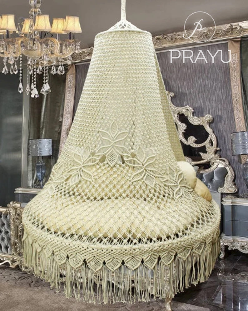π€ Float in Pure Grace β The 50-Inch Classy White Boho Swing of Elegance