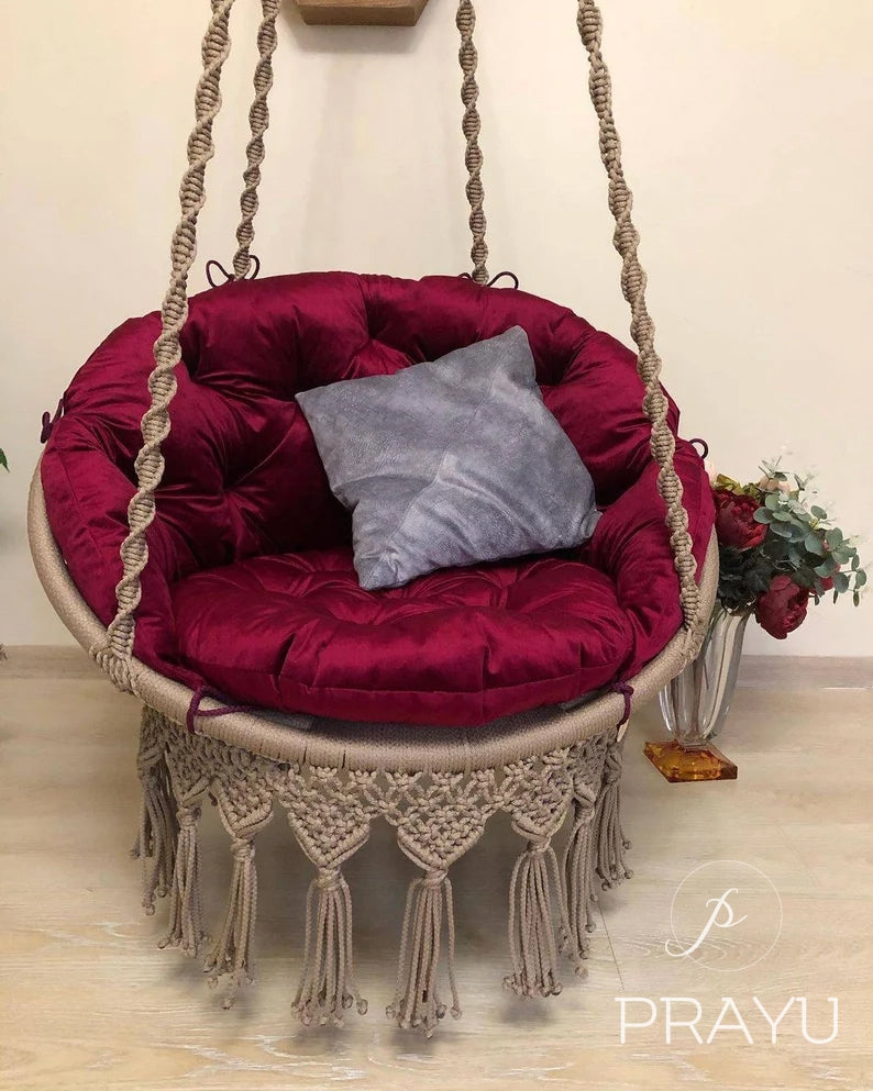 ❤️ Shine with Elegance – The 40-Inch Golden Rose Boho Swing