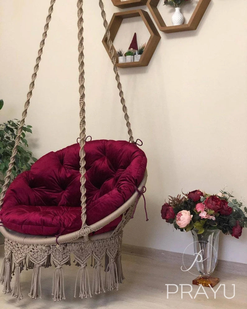 ❤️ Shine with Elegance – The 40-Inch Golden Rose Boho Swing