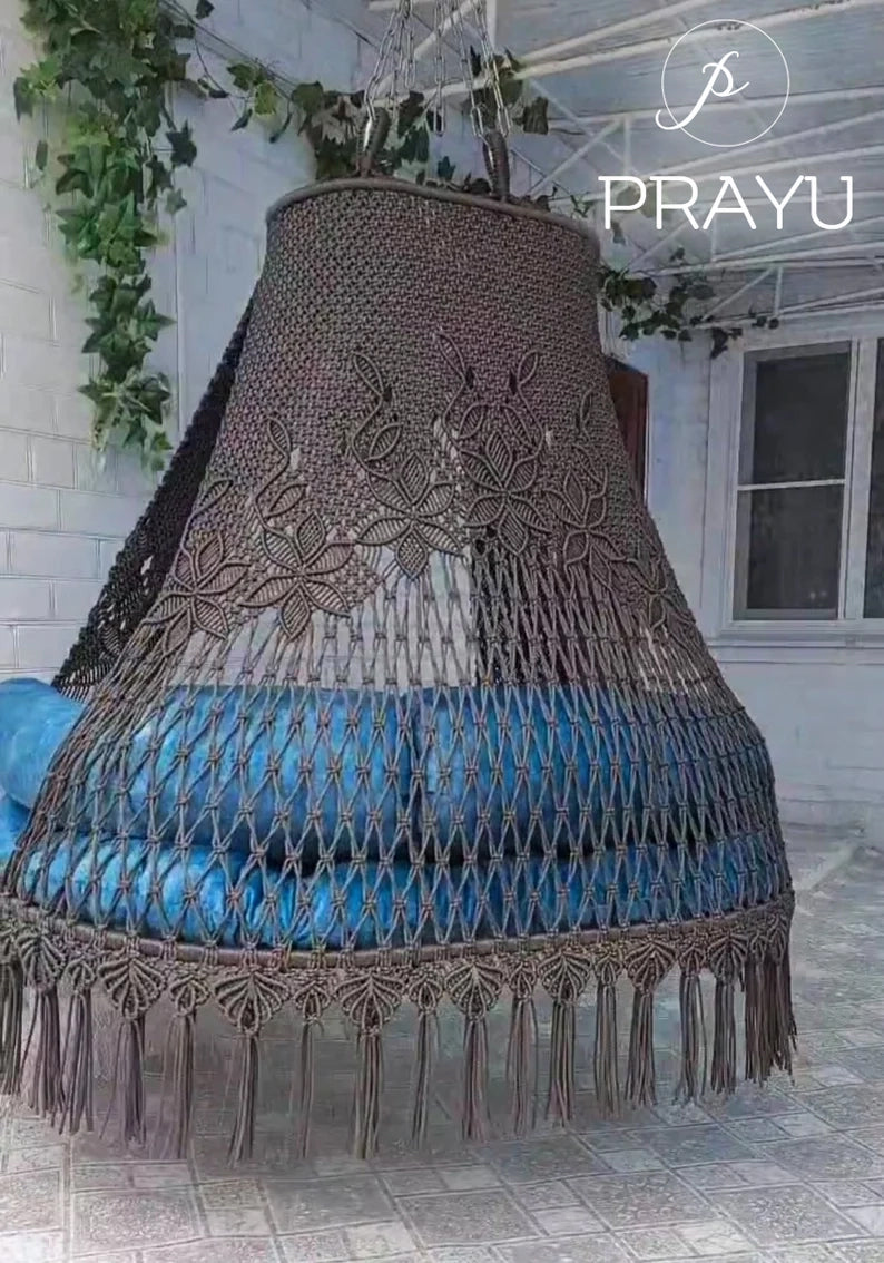 π Elevate in Style β The 70-Inch Dark Grey & Sky Blue Boho Swing