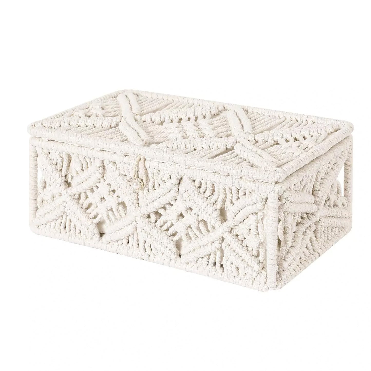 Rectangle Storage Box with Lid – Off White