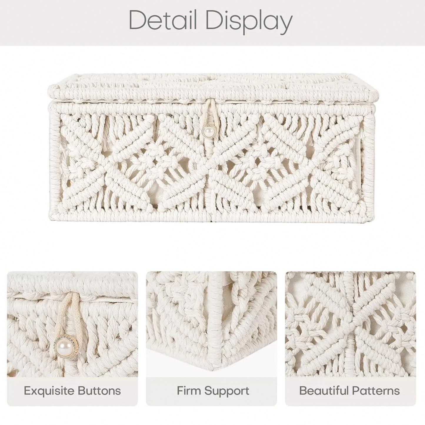 Rectangle Storage Box with Lid – Off White