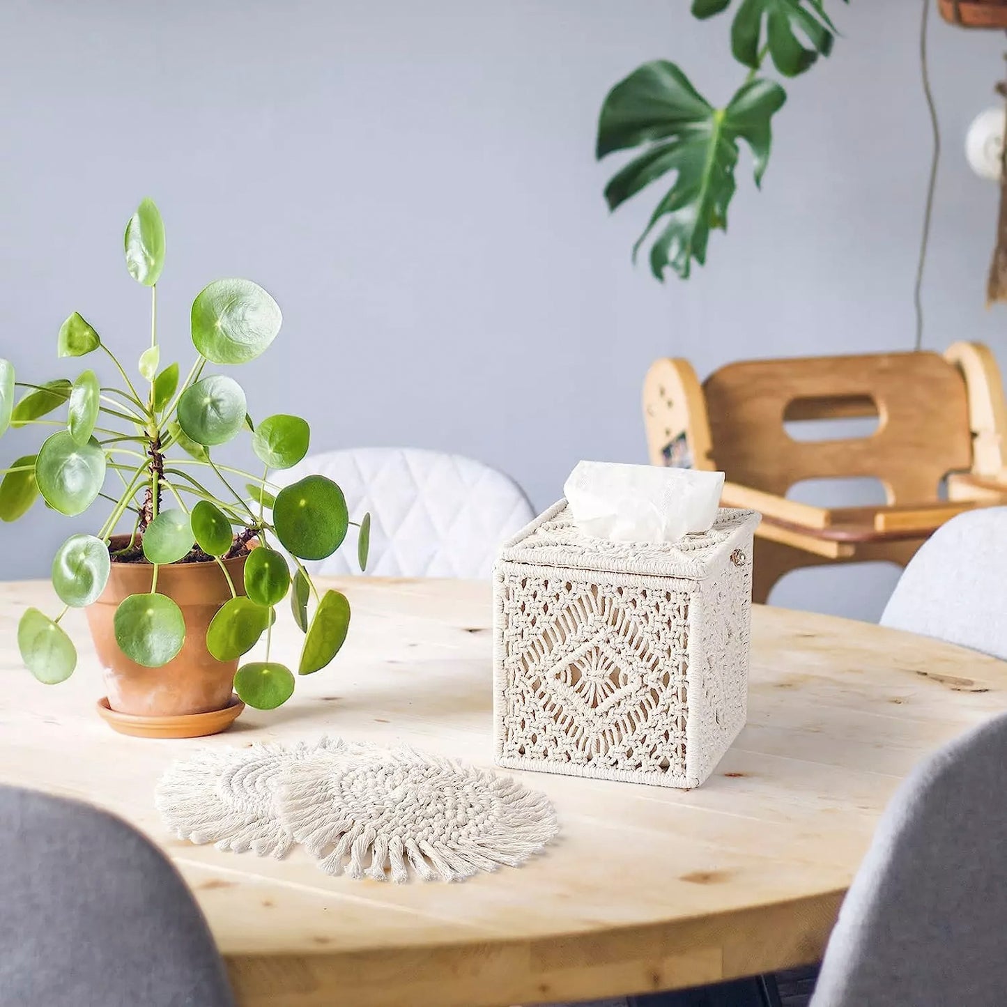 Macrame Cotton Tissue Box