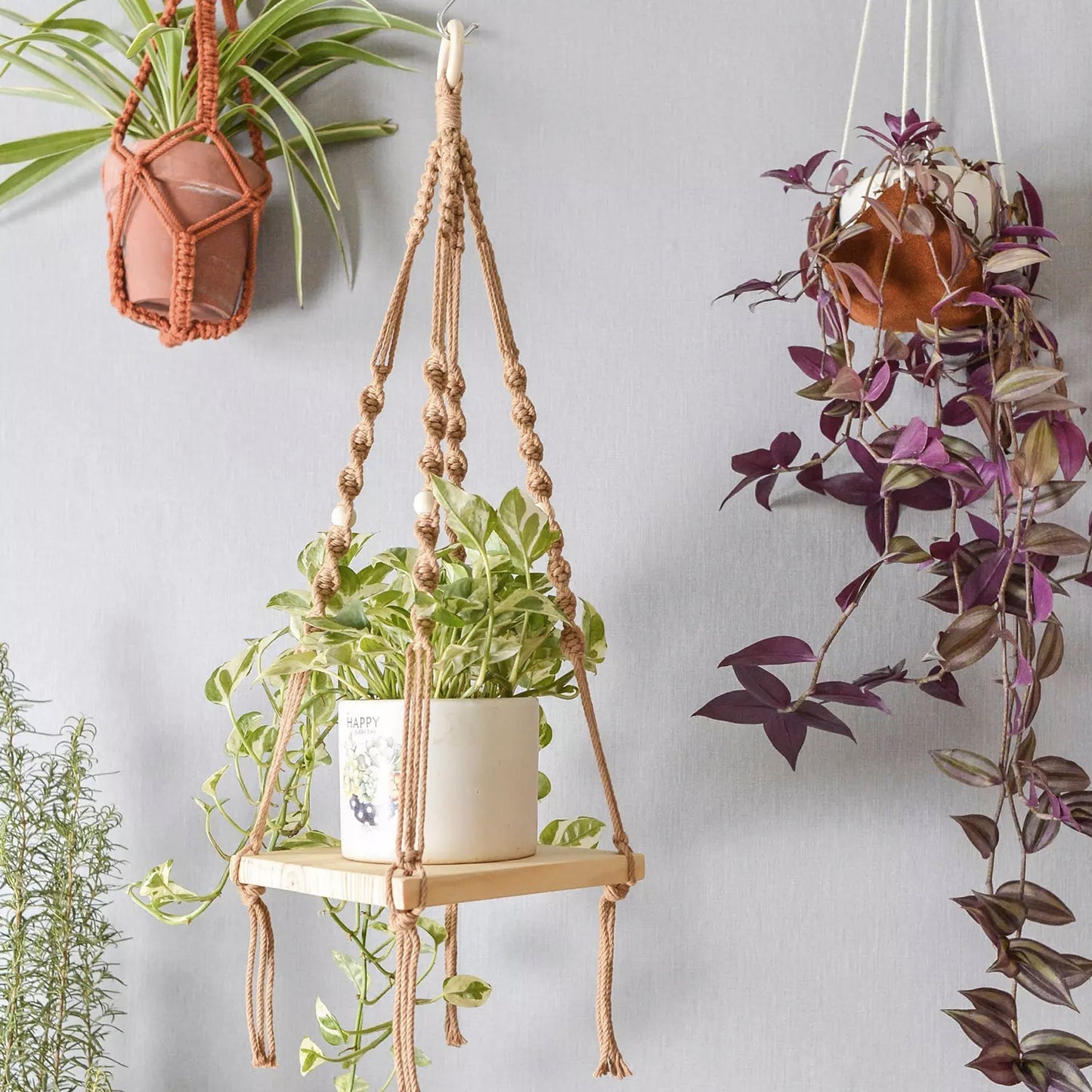 Macrame Planter in Square Shape - Pack of 2