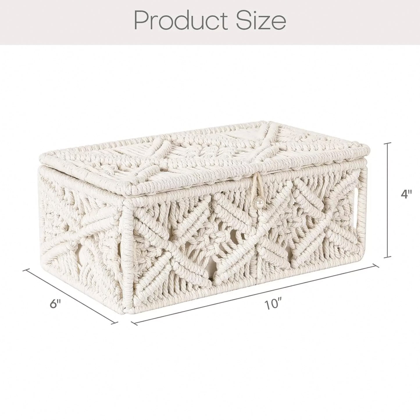 Rectangle Storage Box with Lid – Off White