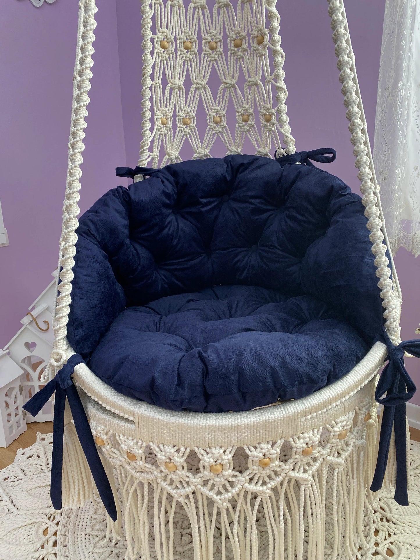 💙 Float in Style with Our 30-Inch White & Luxury Blue Dream Swing