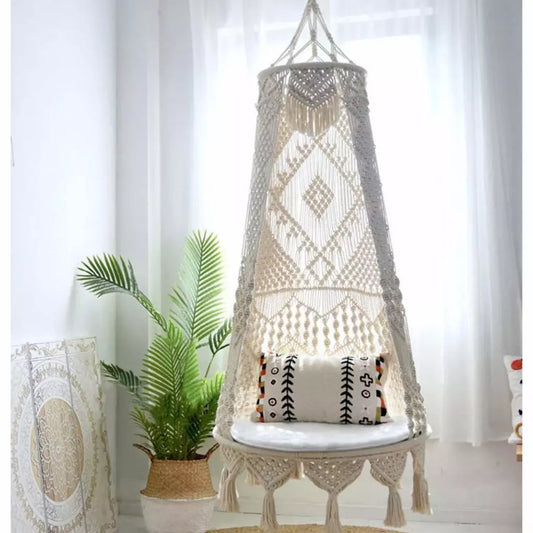 Handcrafted Balcony Swing for Adults and Kids by Prayu – Off White