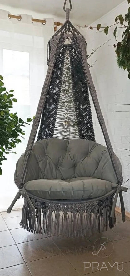 🩶 Define Modern Elegance with Our 40-Inch Sharp Grey Boho Swing