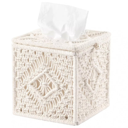Macrame Cotton Tissue Box