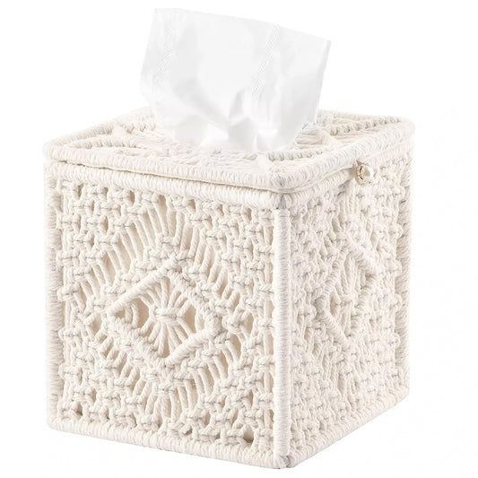 Macrame Cotton Tissue Box