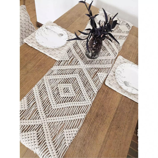 Macrame Boho Decor Table Runner-14×78 inches