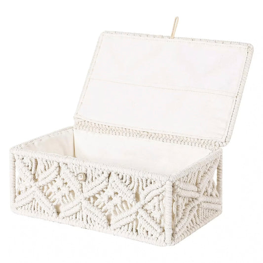 Rectangle Storage Box with Lid – Off White