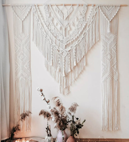 Luxurious Boho Macrame Wall Backdrop Curtain - 8X8 Ft.