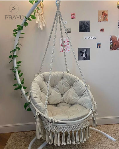 🤍 Discover Timeless Elegance with Our 40-Inch Beige Boho Swing