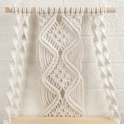 Handmade Macrame Wall Hanging Shelf Planter in Off White