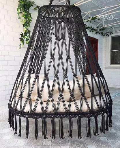 🖤 Monochrome Majesty – 70-Inch Black & Ivory Statement Swing