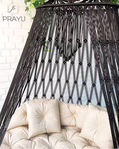 🖤 Monochrome Majesty – 70-Inch Black & Ivory Statement Swing