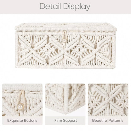 Rectangle Storage Box with Lid – Off White