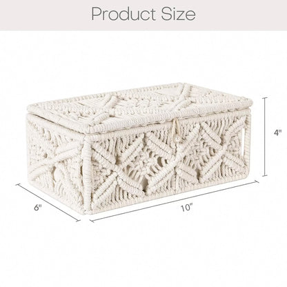 Rectangle Storage Box with Lid – Off White
