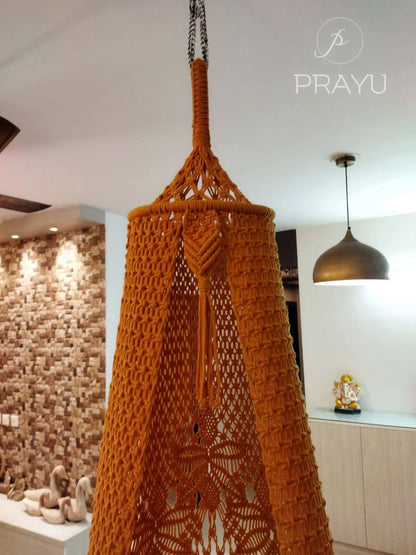 🧡 Ignite Your Space – A 40-Inch Boho Swing in Vibrant Orange