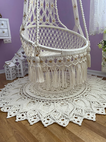 💙 Float in Style with Our 30-Inch White & Luxury Blue Dream Swing
