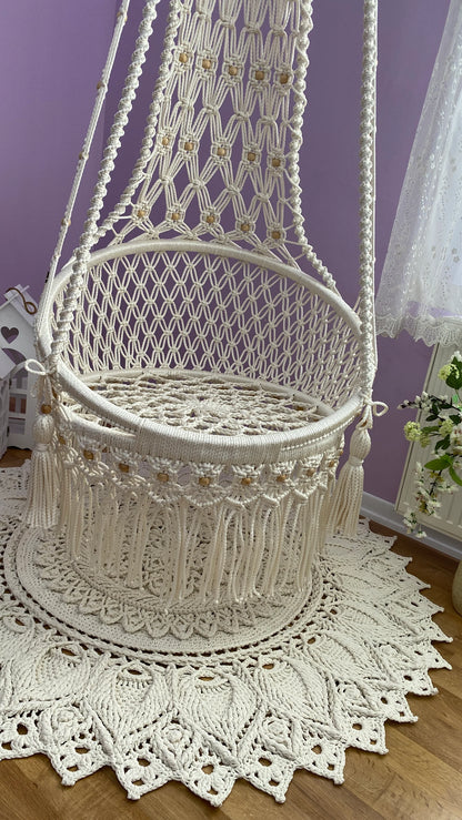 💙 Float in Style with Our 30-Inch White & Luxury Blue Dream Swing