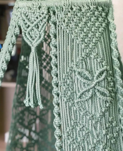 Enchanting Macrame Swing Jhula in Refreshing Pista Green & Soft White by Prayu