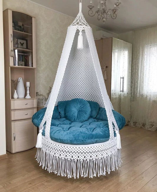 🌸 Handmade Macrame Jhula – 50 Inch | Artisan Elegance for Your Home