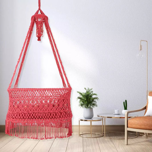 Handwoven Macrame Baby Cradle Swing